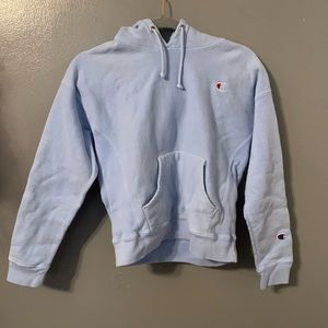 Small light blue champion hoodie